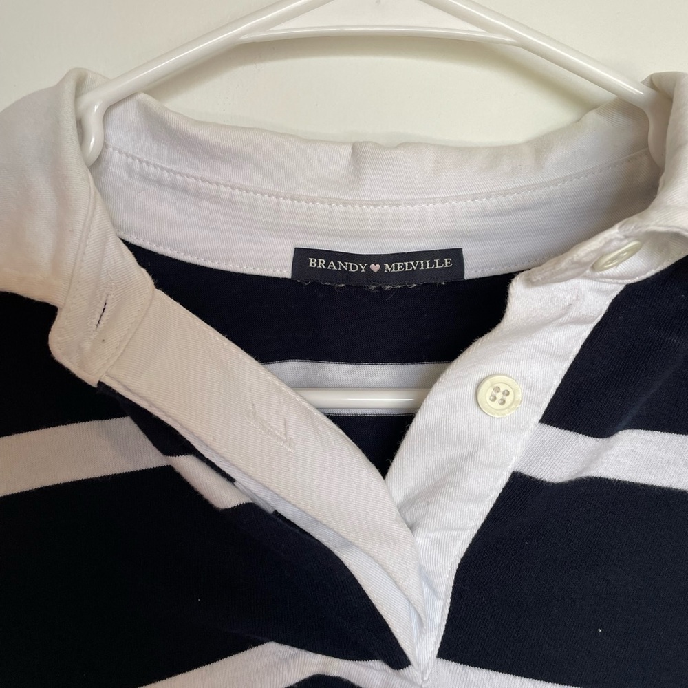 Brandy Melville Oversized Collared Button Striped… - image 6